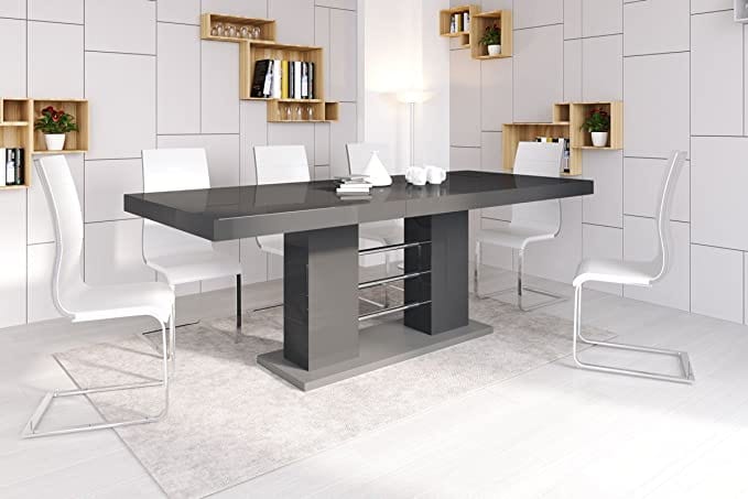 Dining Table with Extension LINOSA Grey Gloss online sale