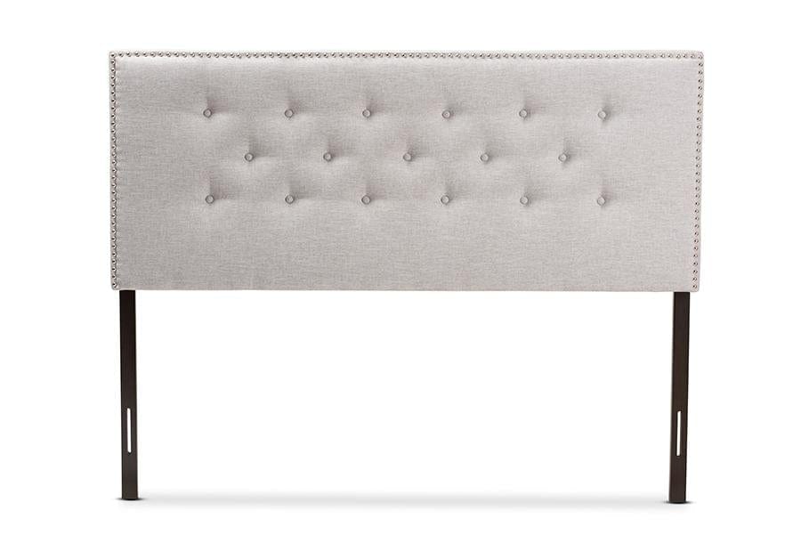 Baxton Studio Windsor Modern and Contemporary Greyish Beige Fabric Upholstered Full Size Headboard