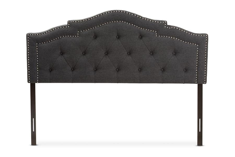 Baxton Studio Edith Modern and Contemporary Dark Grey Fabric King Size Headboard