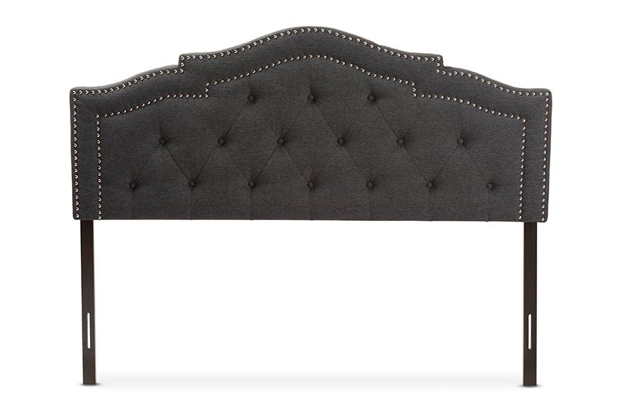 Baxton Studio Edith Modern and Contemporary Dark Grey Fabric Queen Size Headboard