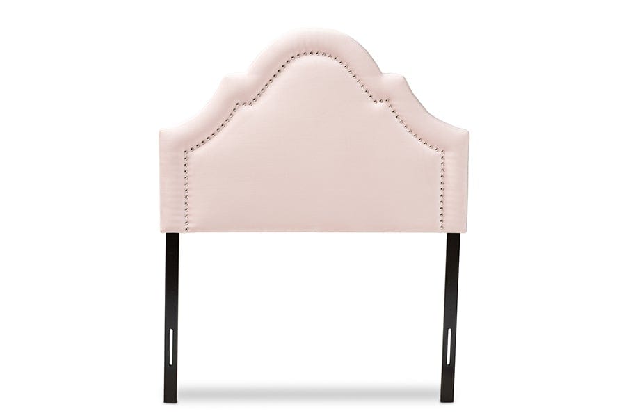 Baxton Studio Rita Modern and Contemporary Light Pink Velvet Fabric Upholstered Twin Size Headboard