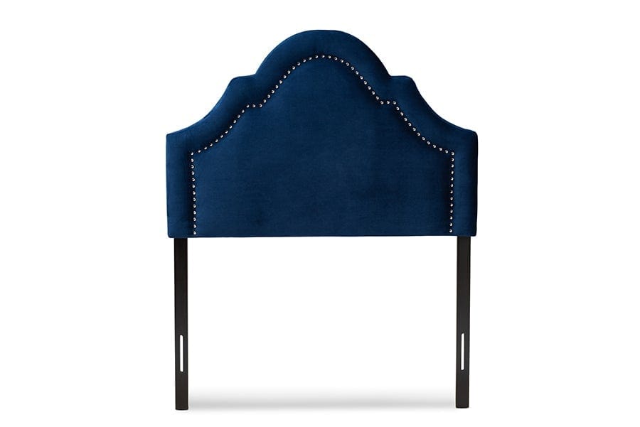 Baxton Studio Rita Modern and Contemporary Navy Blue Velvet Fabric Upholstered Twin Size Headboard