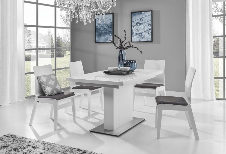 EVITA Glass Top Dining Table With Extension