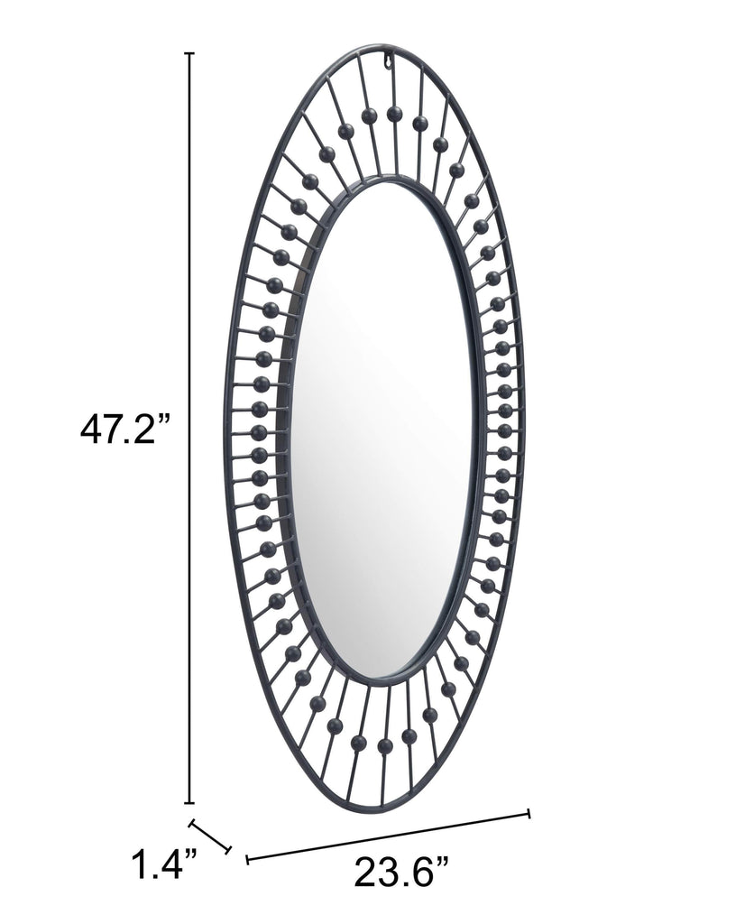 Zuo Cusp Oval Mirror Black (A12202)