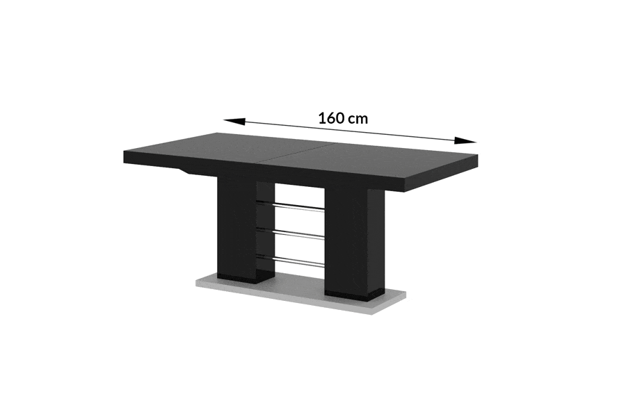 MAXIMA HOUSE Dining Table with 2 Extension High Gloss