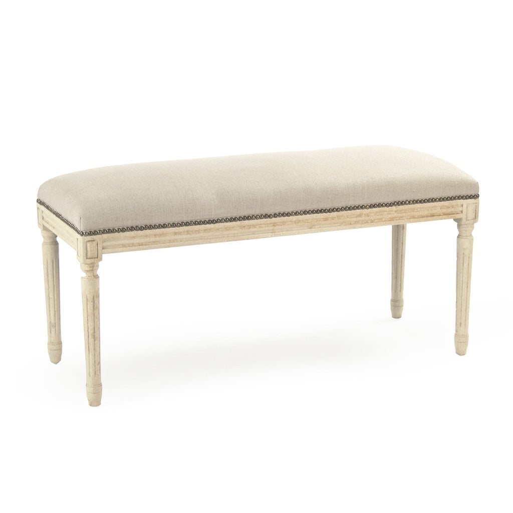 Zentique Lille Bench - Distressed Ivory Oak