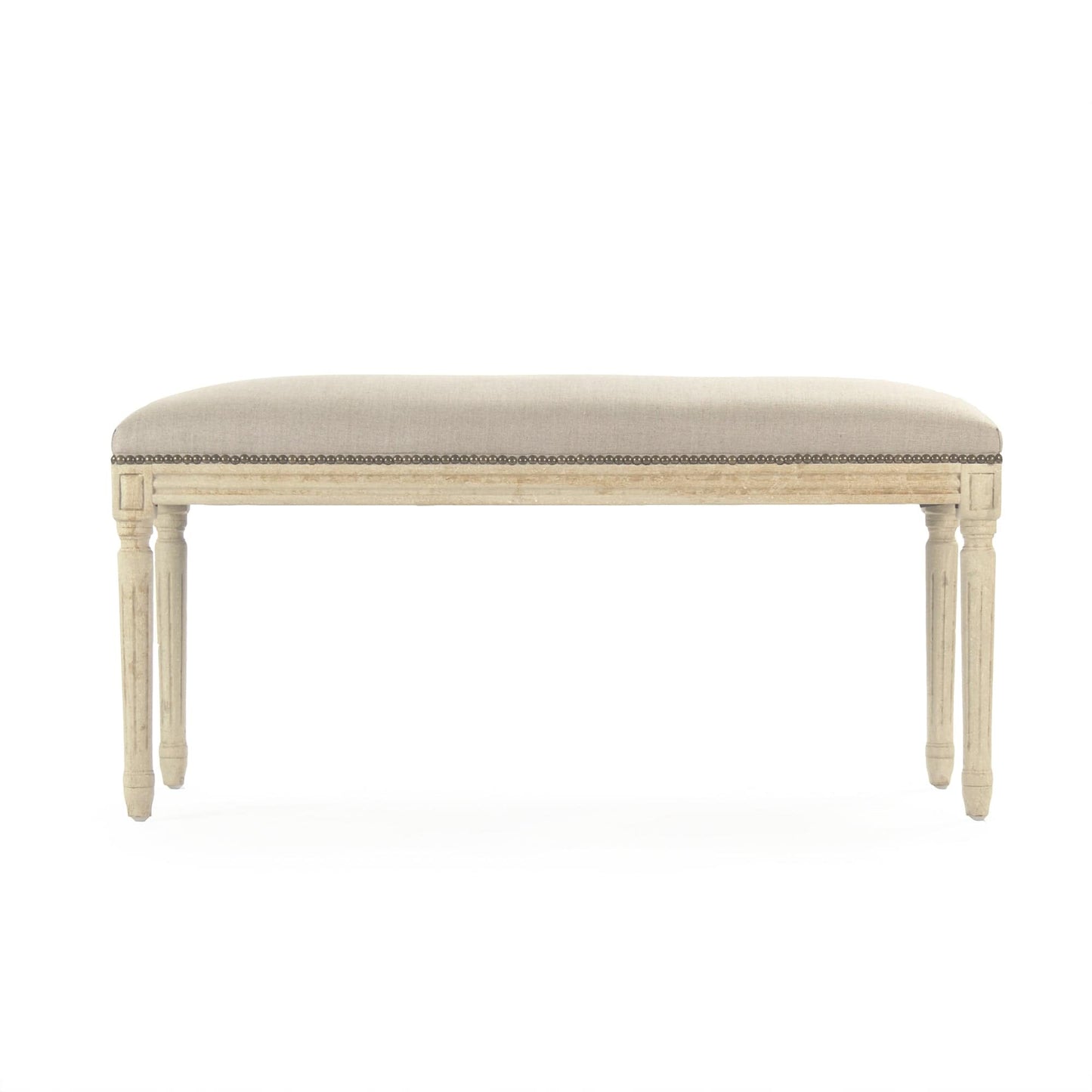 Zentique Lille Bench - Distressed Ivory Oak