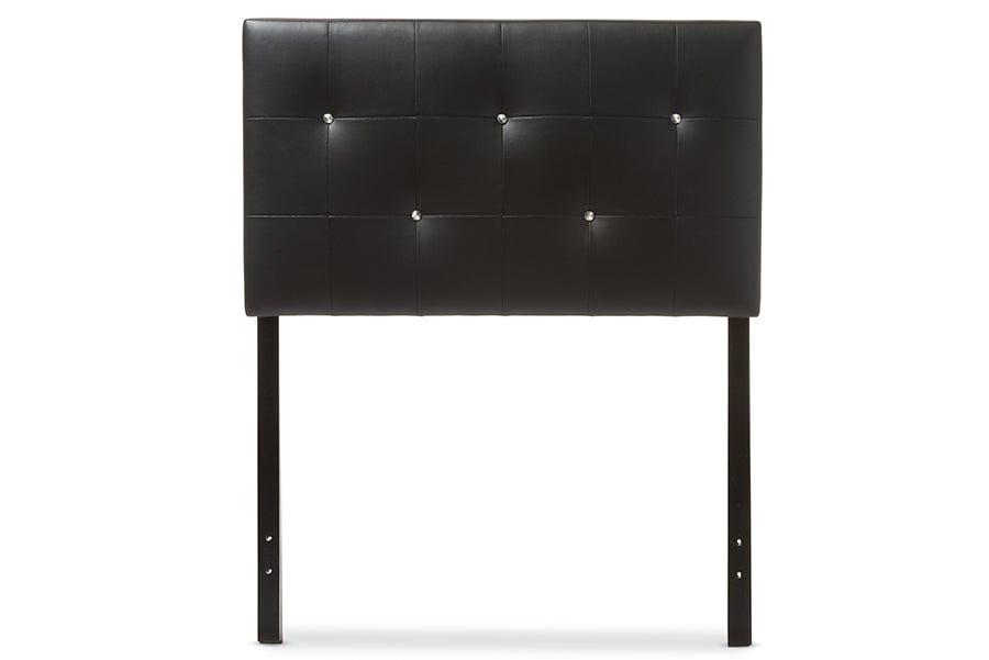 Baxton Studio Baltimore Modern and Contemporary Black Faux Leather Upholstered Twin Size Headboard