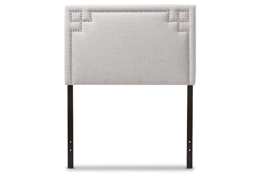 Baxton Studio Geneva Modern and Contemporary Grayish Beige Fabric Upholstered Twin Size Headboard