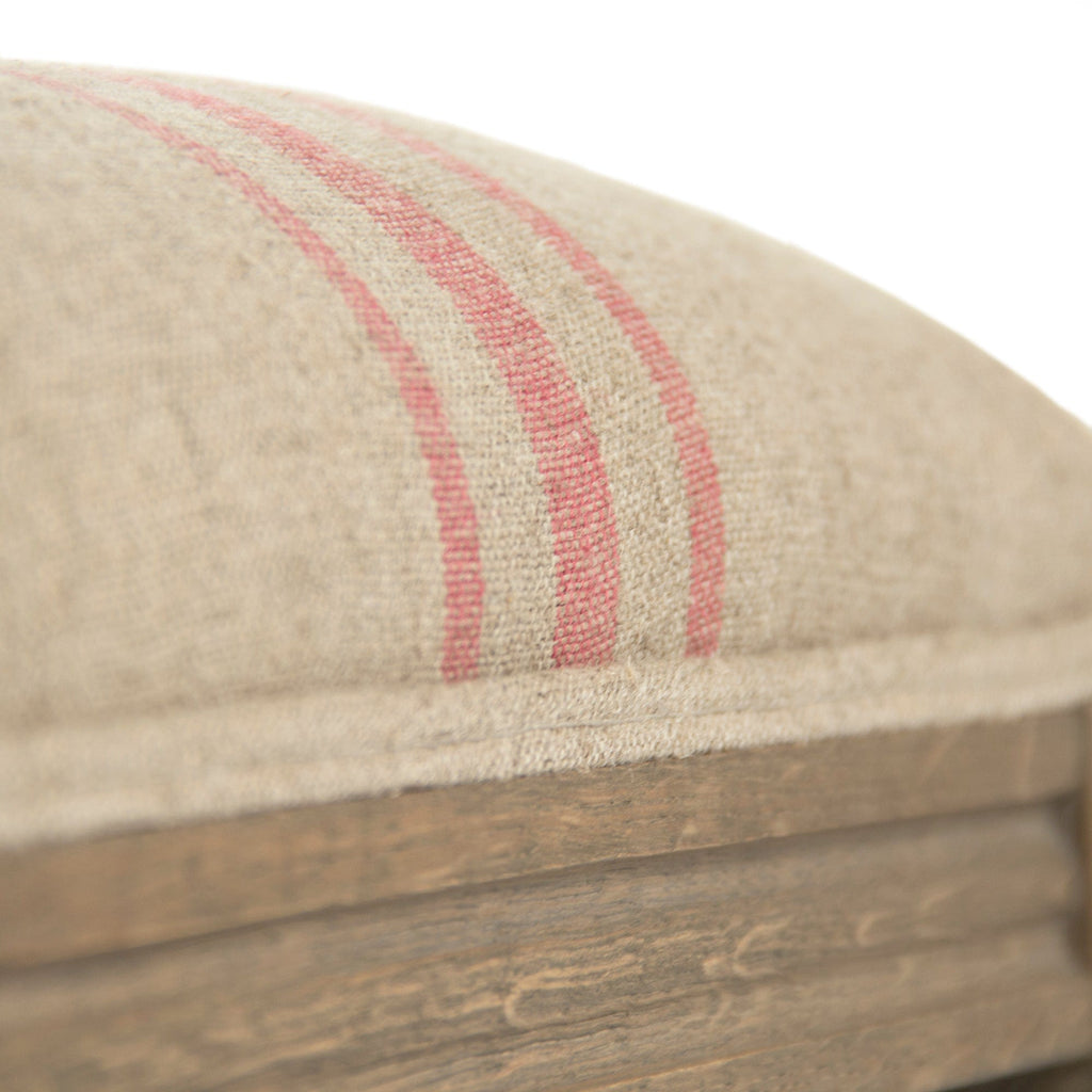Zentique Louis Red Striped Bench - Reclaimed Oak