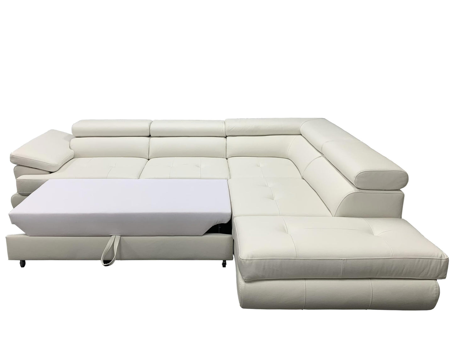 LUTON Leather Sectional Sleeper Sofa