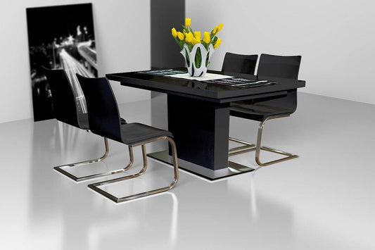 EVITA Glass Top Dining Table With Extension for up to 8 people