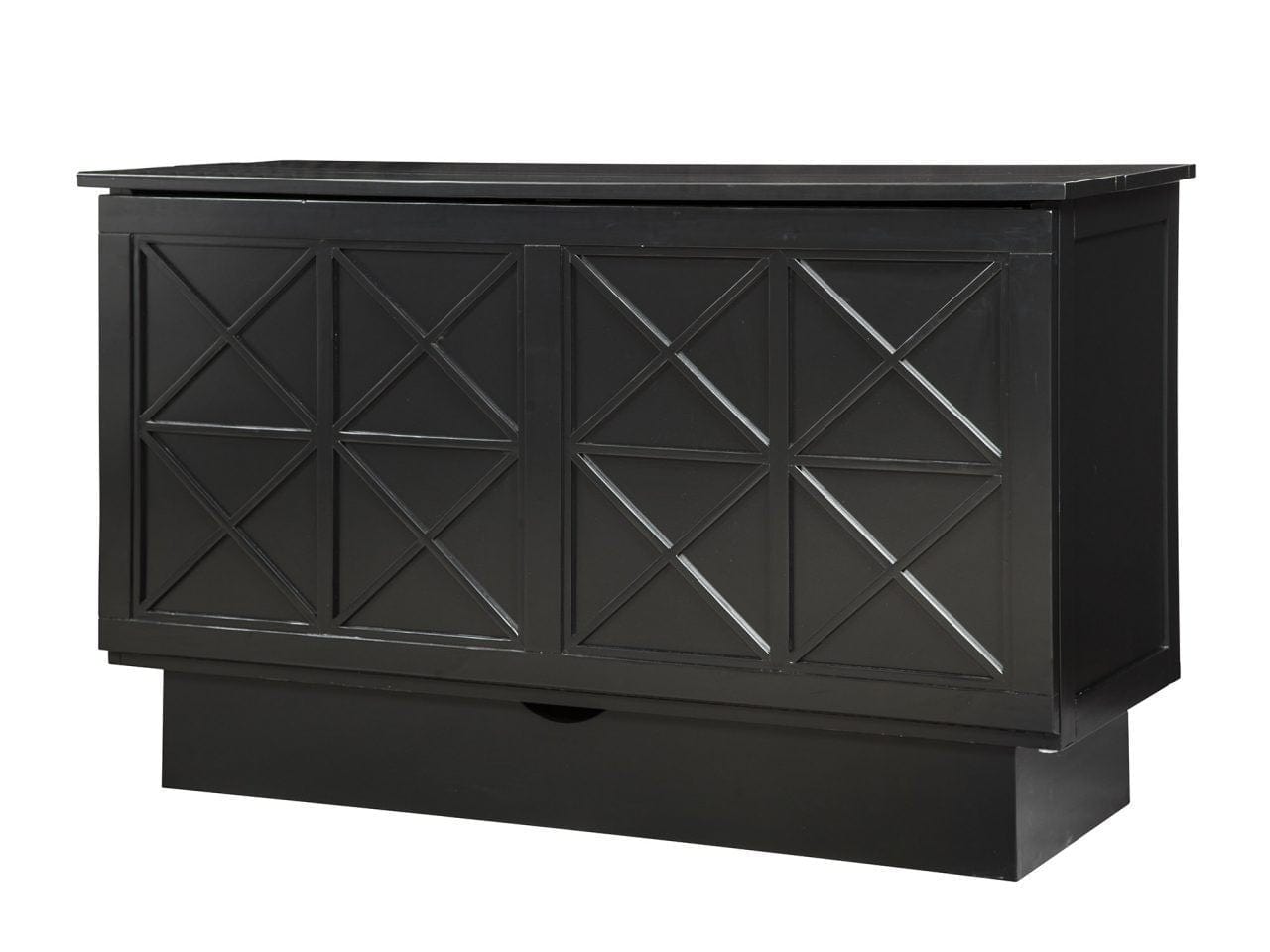 Arason Essex Style Black Cabinet Murphy Bed - Queen
