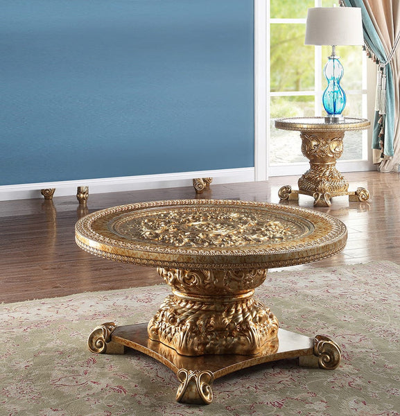 HD-328G – 3Pc Gold Coffee Table Set