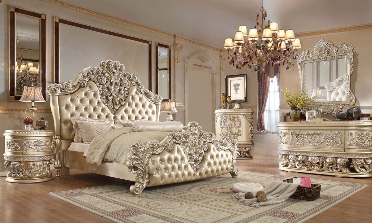 Homey Design HD-8022 5Pc Victorian King Sleigh Bed Set