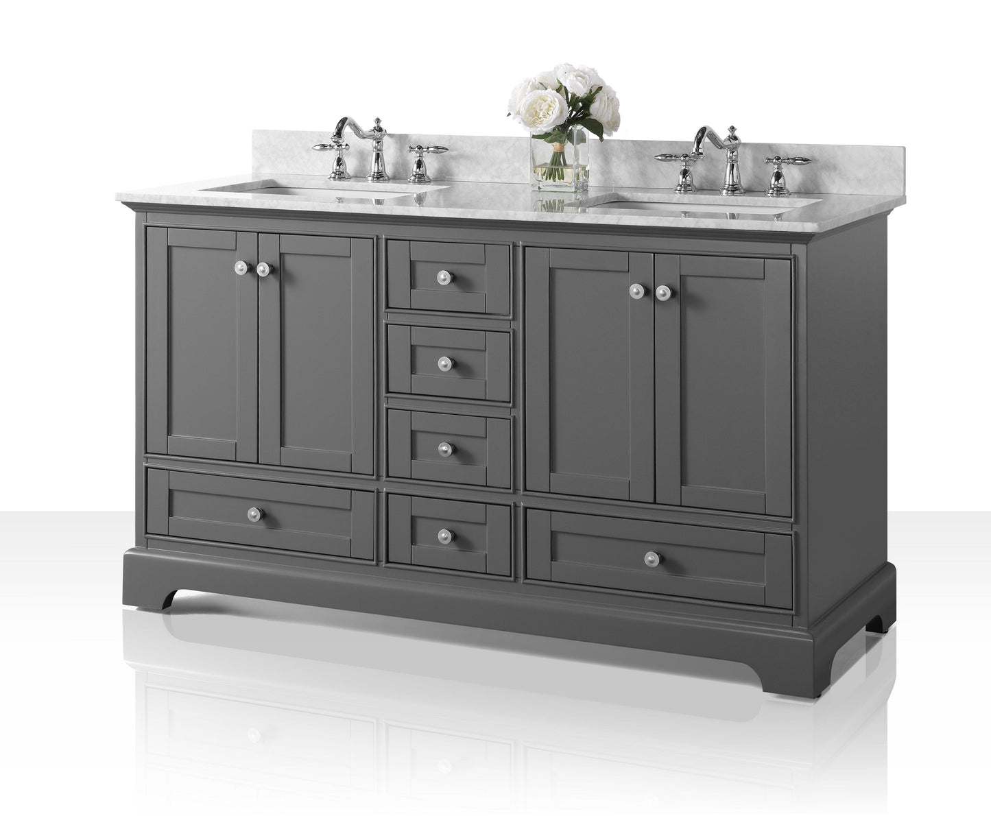 Ancerra Designs Audrey 60 in. Bath Vanity Set in Sapphire Gray