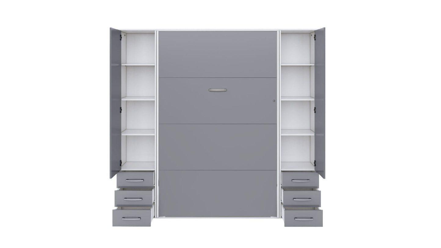 Murphy Bed Vertical Invento, European Queen Size with 2 cabinets, Online sale