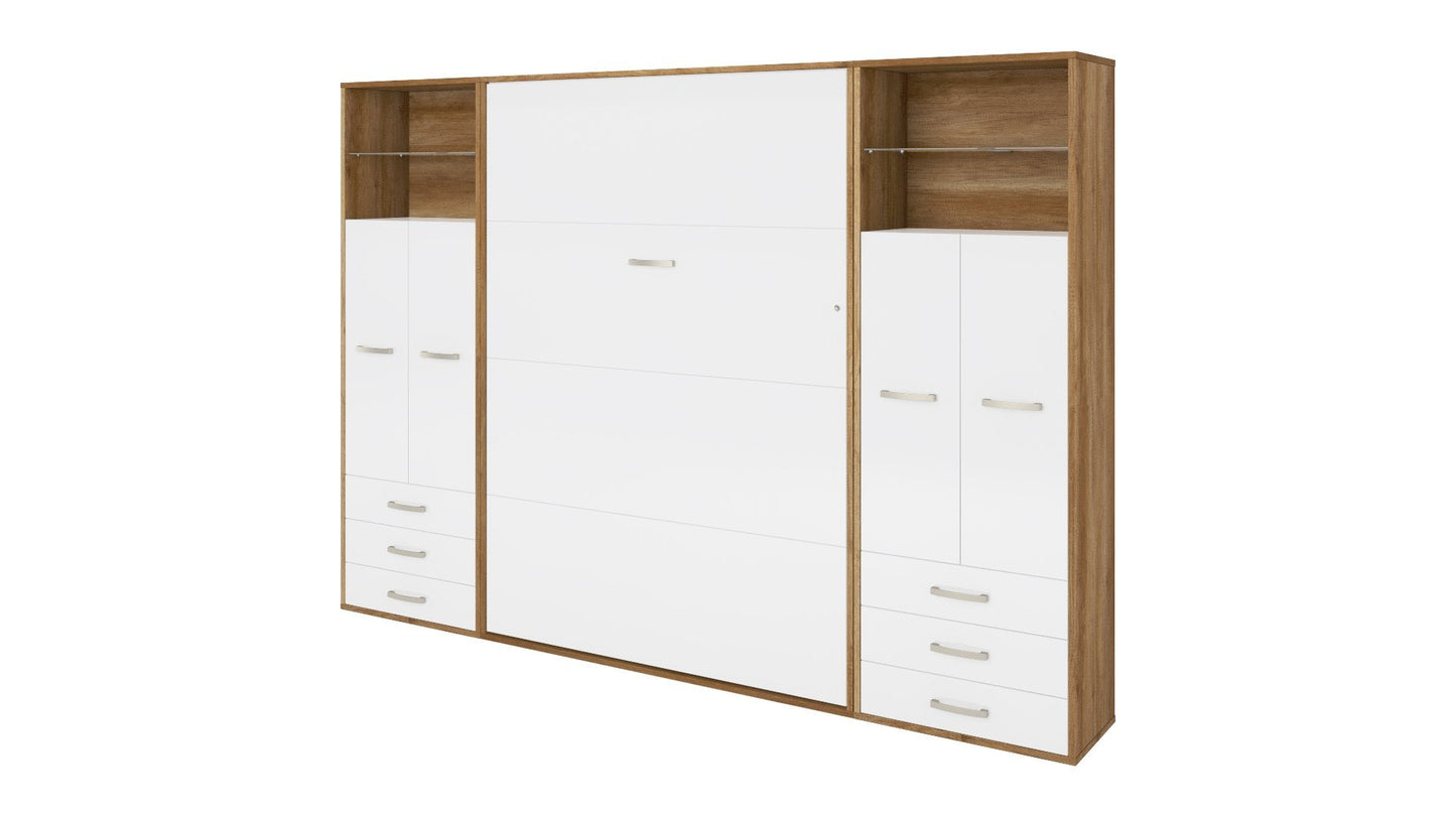Invento Vertical Wall Bed, Queen Size with 2 cabinets