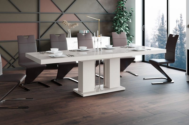 NOSSA High Gloss Dining Table with Extension
