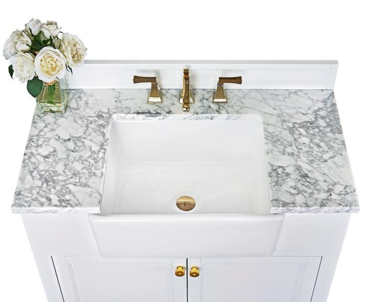 Ancerra Designs Adeline 36 in. Bath Vanity Set in White