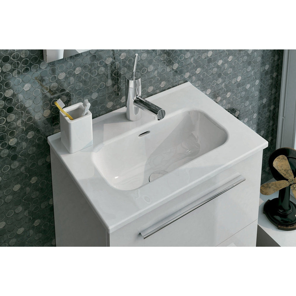 Royo Street Modern Floating Bath Vanity Set 20 inches. White with basin and mirror