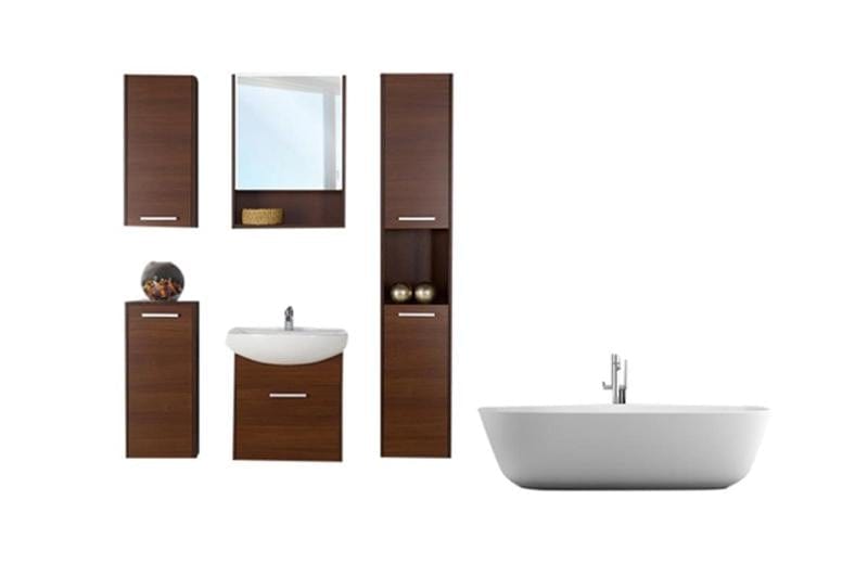 SESO Single Bathroom Vanity Set with Mirror and Cabinets 6 Piece