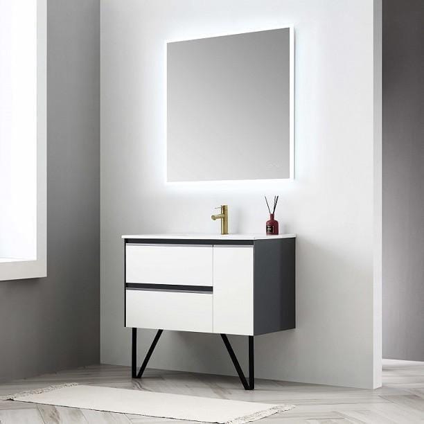Blossom Berlin 36 Inch Vanity Only in Glossy White and Glossy Grey
