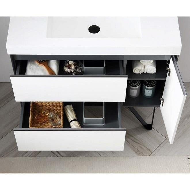 Blossom Berlin 36 Inch Vanity Only in Glossy White and Glossy Grey