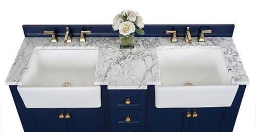 Ancerra Designs Adeline 60 in. Bath Vanity Set in Heritage Blue