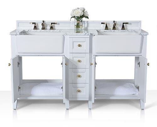 Ancerra Designs Adeline 60 in. Bath Vanity Set in White