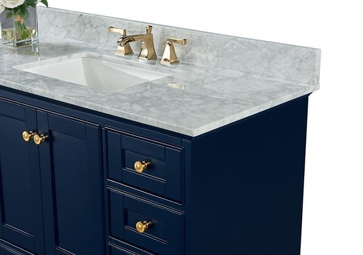 Ancerra Designs Audrey 48 in. Bath Vanity Set in Heritage Blue with 28 in. Mirror