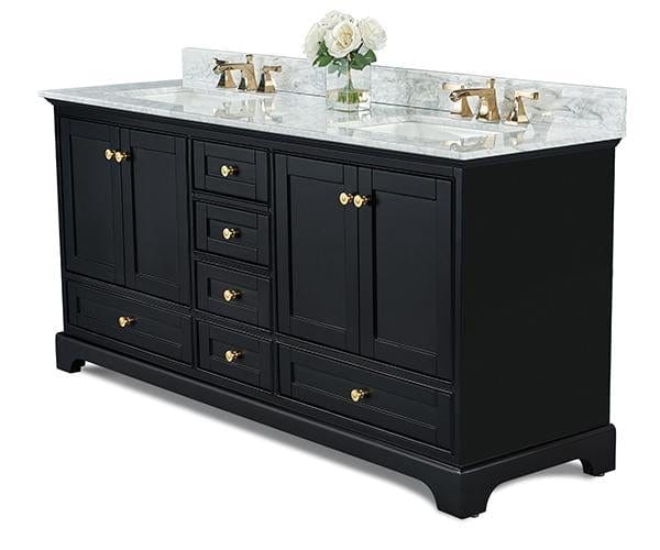 Ancerra Designs Audrey 72 in. Bath Vanity Set in Onyx Black
