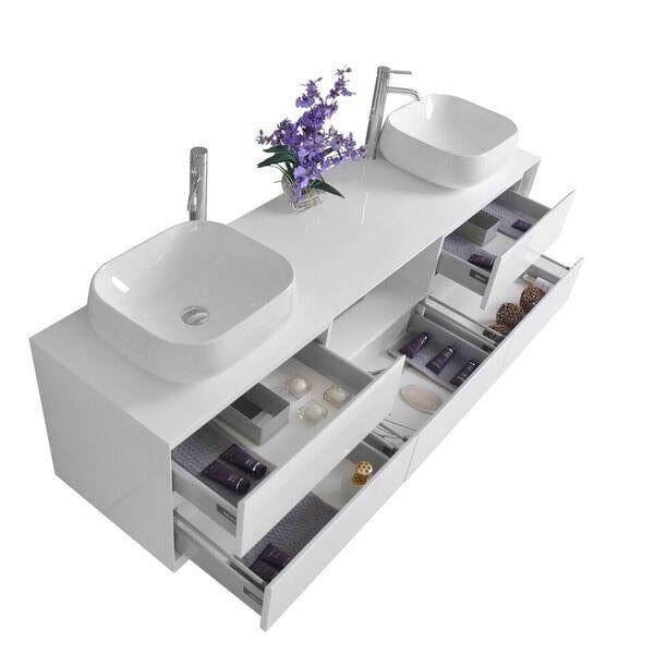 Ancerra Designs Catherine 72 in. Bath Vanity Set in White