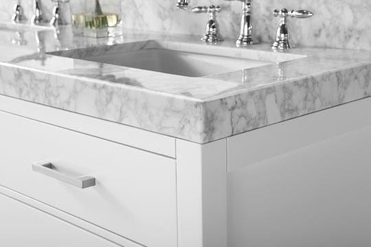 Ancerra Designs Elizabeth 60 in. Bath Vanity Set in White Brushed Nickel