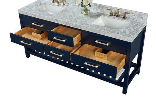 Ancerra Designs Elizabeth 72 in. Bath Vanity Set in Heritage Blue