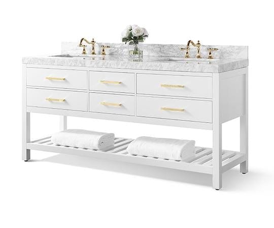 Ancerra Designs Elizabeth 72 in. Bath Vanity Set in White