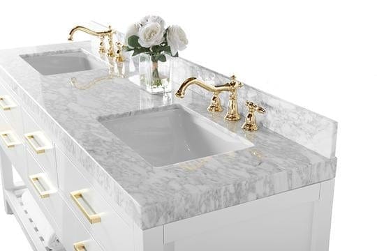 Ancerra Designs Elizabeth 72 in. Bath Vanity Set in White with 24 in. Mirrors