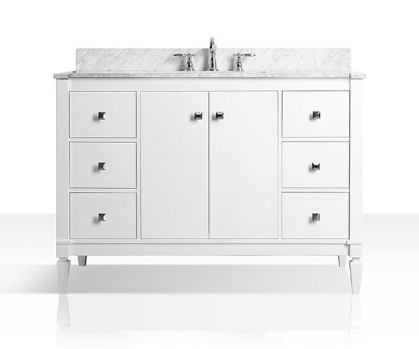 Ancerra Designs Kayleigh 48 in. Bath Vanity Set in White with 28 in. Mirror