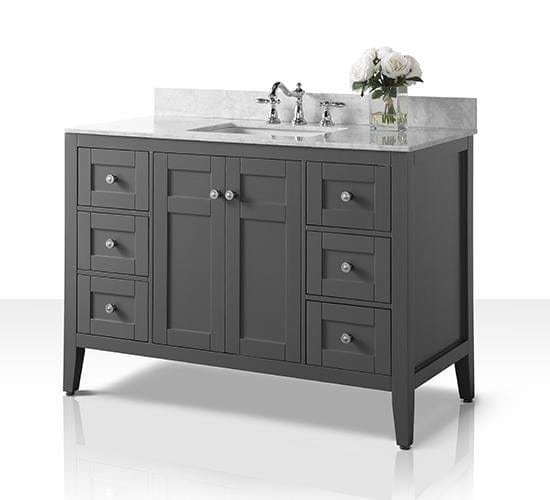 Ancerra Designs Maili 48 in. Bath Vanity Set in Sapphire Gray with 28 in. Mirror