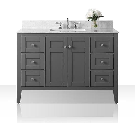 Ancerra Designs Maili 48 in. Bath Vanity Set in Sapphire Gray with 28 in. Mirror
