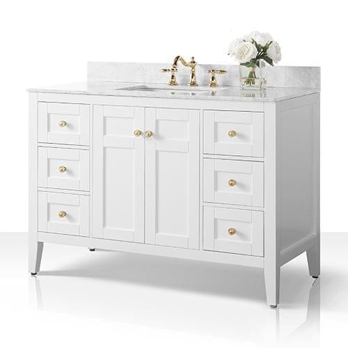 Ancerra Designs Maili 48 in. Bath Vanity Set in White with 28 in. Mirror