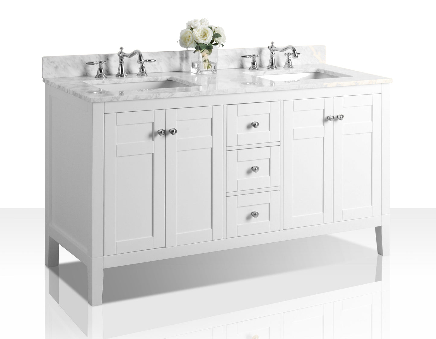 Ancerra Designs Maili 60 in. Bath Vanity Set in White