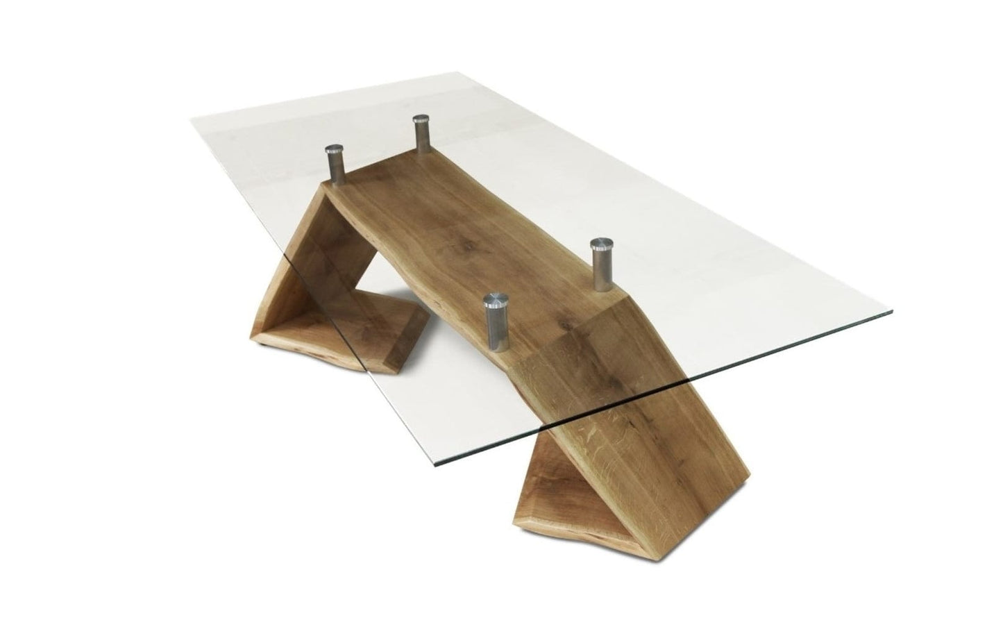 Glass Top with Solid wood base Dining Table ZORG