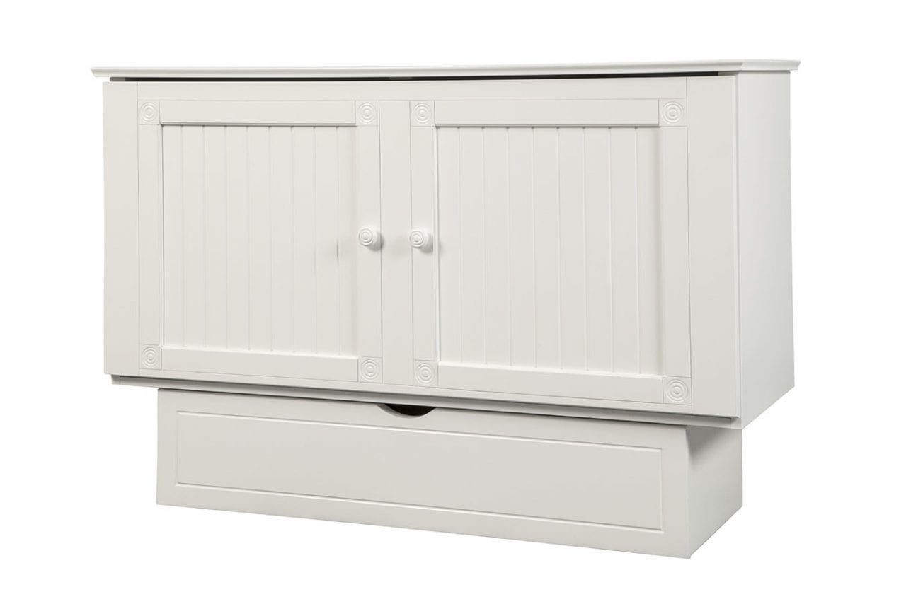 Arason Cottage White Cabinet Murphy Bed - Queen