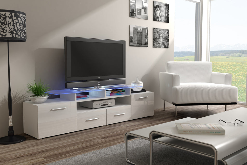 EVORA modern TV Stand with glossy fronts