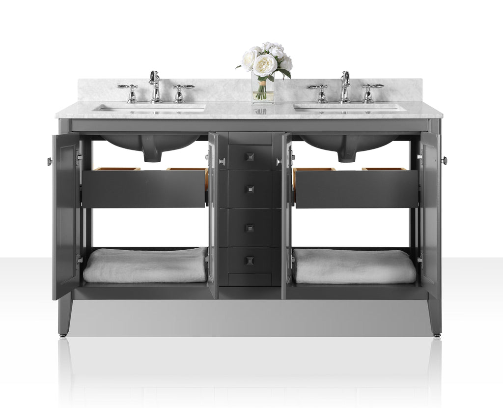 Ancerra Designs Shelton 60 in. Bath Vanity Set in Sapphire Gray