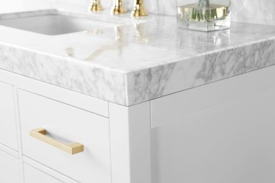 Ancerra Designs Elizabeth 48 in. Bath Vanity Set in White with Gold Hardware