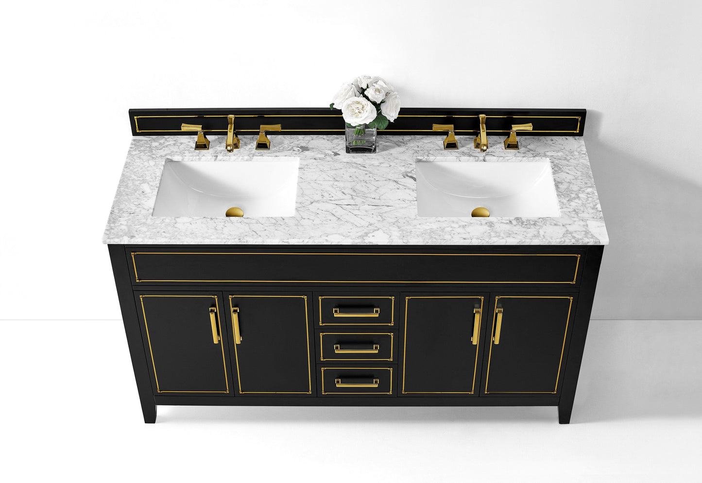 Ancerra Designs Aspen 60 in. Bath Vanity Set in Black Onyx