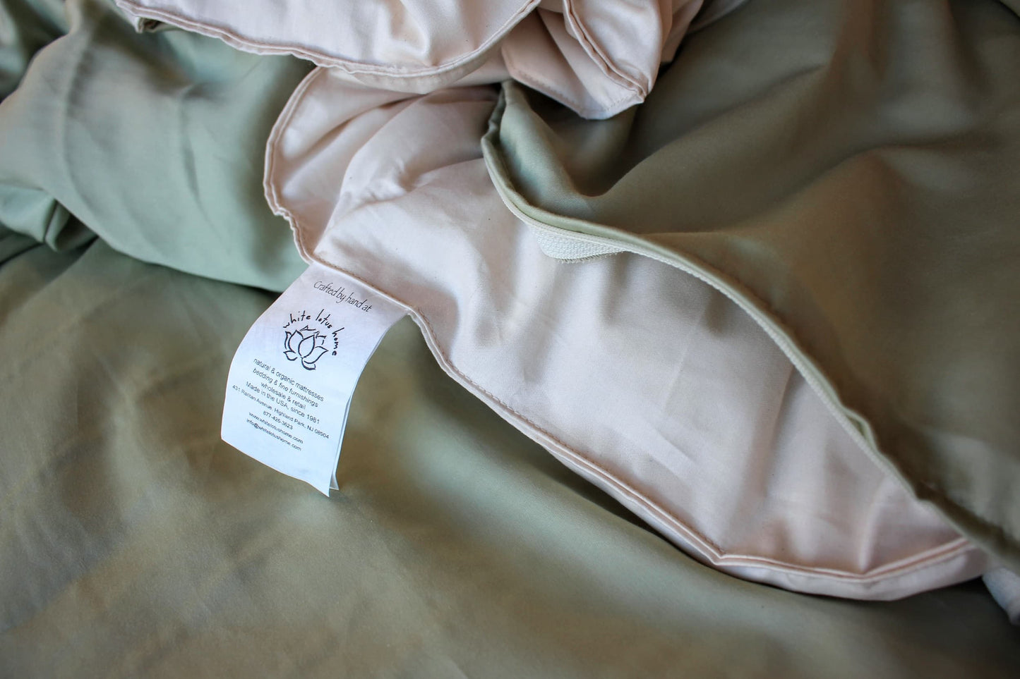 White Lotus Home Organic Cotton Twill w/SATEEN on BACK  Duvet Covers in Natural