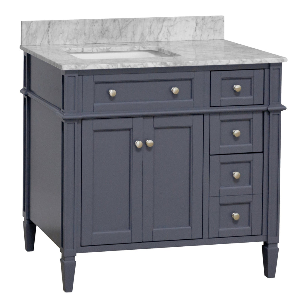 Hailey 36-inch Vanity with Carrara Marble Top